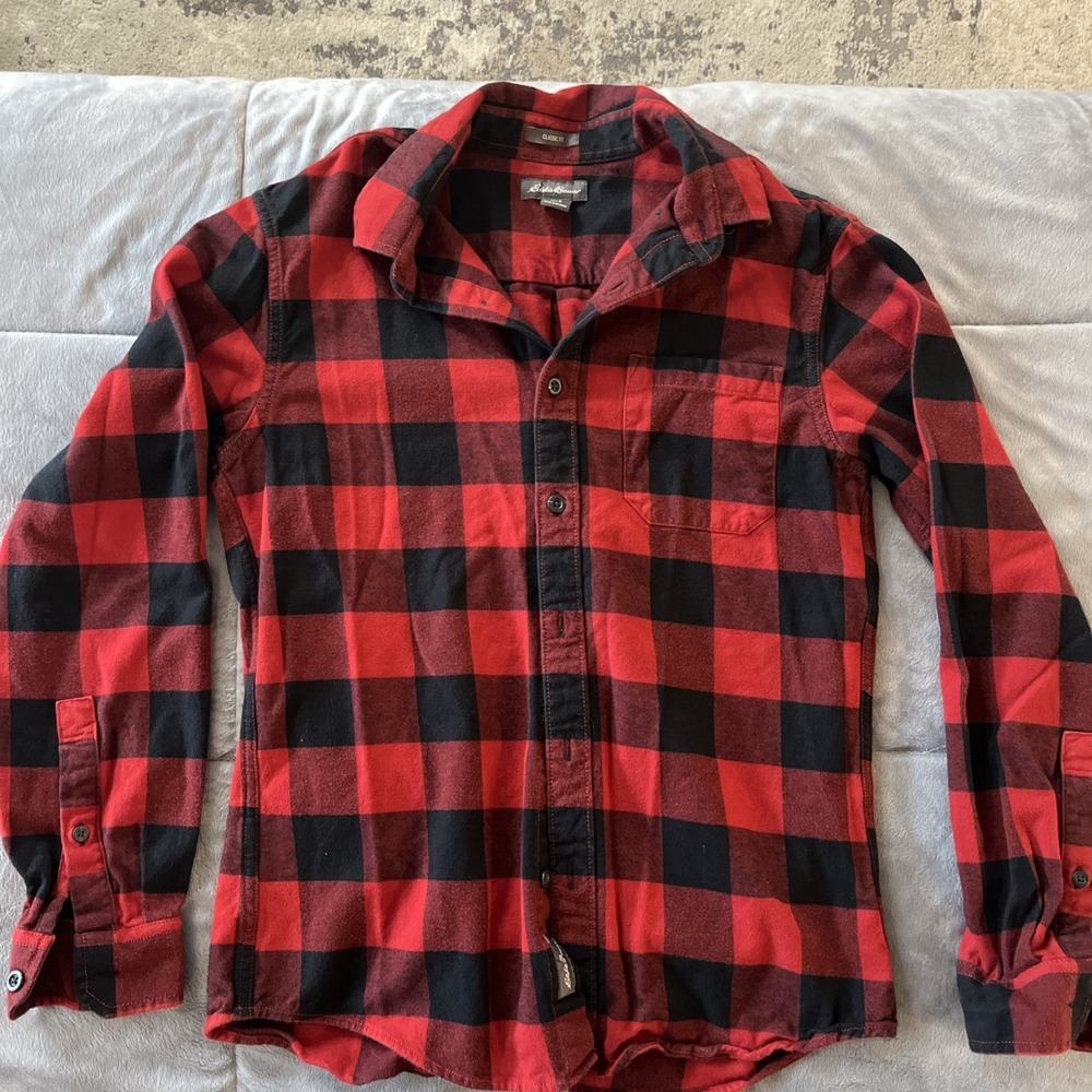 Eddie Bauer Men's Long Sleeve Button-Up Flannel Size Classic Fit Small